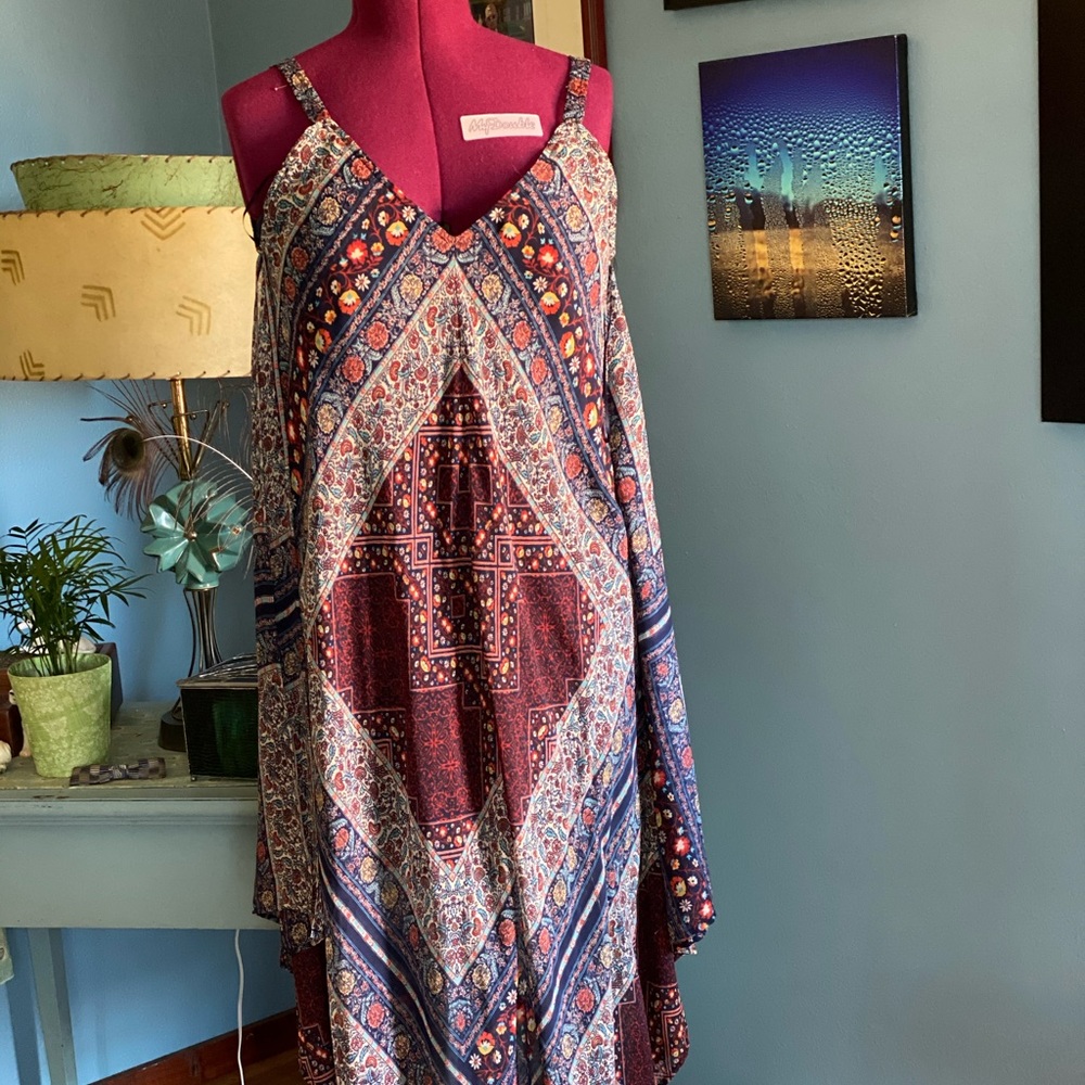 Boho Hankerchief summer dress large